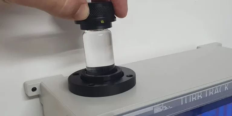 Easy calibration made possible by inserting a sample cell into the unit for reference. This allows for accurate readings on the in-line turbidity meter.